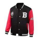 red and black varsity jacket