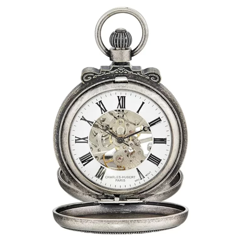 Mechanical Pocket Watch with Antiqued Finish