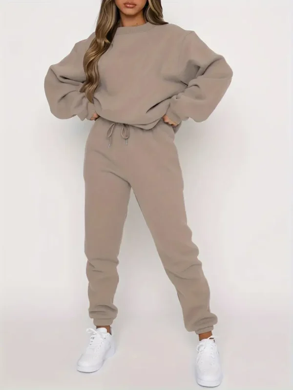 Ladies-Winter-Joggers-Set---Long-Sleeve-Pullover-&-Sweatpants-Beige