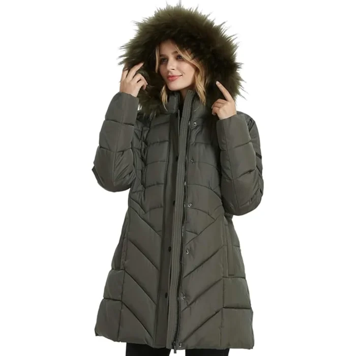 Women's Winter Thicken Pockets Parka Jacket for Cold Weather