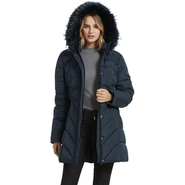 Women's Winter Thicken Pockets Parka Jacket for Cold Weather